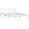 vidaXL Estructura de cama sin colch&oacute;n madera maciza blanco 120x200 cm