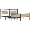 vidaXL Estructura de cama sin colchón metal roble Sonoma 160x200 cm