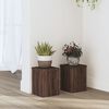 vidaXL Soportes de plantas 2 uds madera marr&oacute;n roble 15x15x20 cm