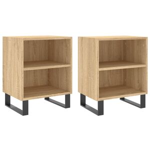 vidaXL Mesitas noche 2 uds madera ingenier&iacute;a roble Sonoma 40x30x50 cm