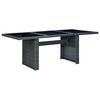 vidaXL Mesa de jard&iacute;n de rat&aacute;n sint&eacute;tico y vidrio templado gris oscuro
