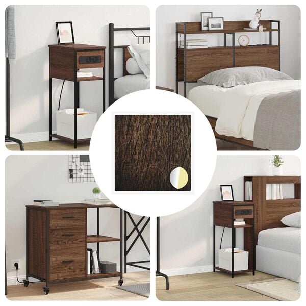 vidaXL Cubierta de Tornillo Autoadhesiva 12 pcs Roble Marr&oacute;n