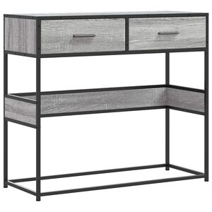 vidaXL Mesa consola madera de ingenier&iacute;a gris Sonoma 90x35x80 cm