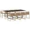 vidaXL Set comedor de jard&iacute;n 9 pzas con cojines rat&aacute;n sint&eacute;tico beige