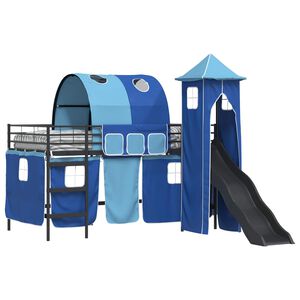 vidaXL Estructura de litera para ni&ntilde;os Negro y azul 79,5 x 200 cm