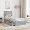 vidaXL Cama con almacenamiento con cabecera Gris Sonoma 75 x 190 cm