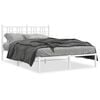 vidaXL Estructura cama sin colch&oacute;n con cabecero metal blanco 140x190cm