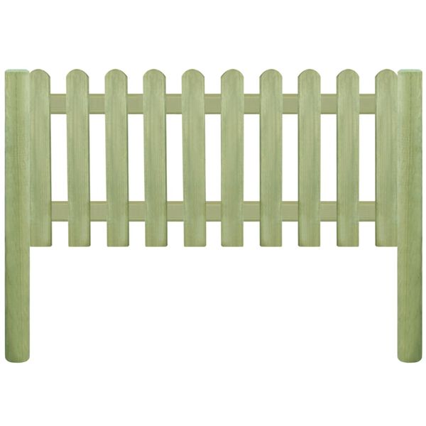 vidaXL Valla de estacas de madera de pino impregnada, 5,1 m, 80 cm, 6/9 cm
