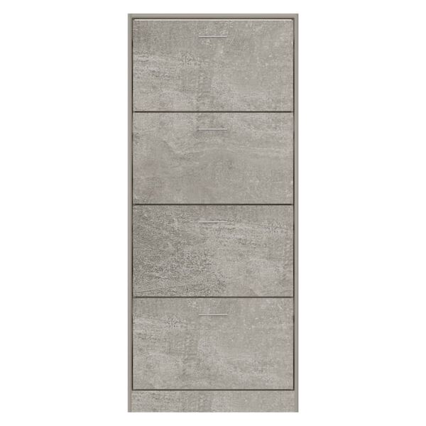 vidaXL Mueble zapatero madera contrachapada gris hormig&oacute;n 63x24x147 cm