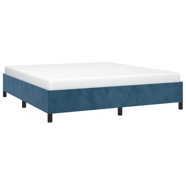 vidaXL Estructura de cama sin colch&oacute;n terciopelo azul oscuro 180x200cm