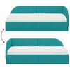 vidaXL Estructura de Cama Esquina con Colch&oacute;n 2 pcs Tuquesa Terciopelo