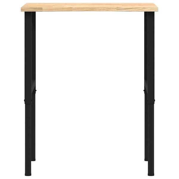 vidaXL Banco de trabajo madera maciza de roble 80x60x(71,5-98) cm