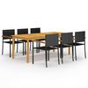 vidaXL Juego de comedor para jard&iacute;n de 7 piezas negro