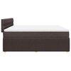 vidaXL Cama box spring con colch&oacute;n tela marr&oacute;n oscuro 200x200 cm