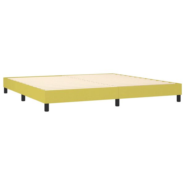 vidaXL Estructura de cama con somier tela verde 200x200 cm