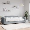 vidaXL Sof&aacute; cama con colch&oacute;n tela gris claro 100x200 cm