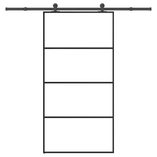 vidaXL Puerta corredera set herrajes vidrio ESG aluminio 102,5x205 cm