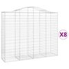 vidaXL Cestas de gaviones 8 uds forma de arco hierro 200x50x160/180 cm
