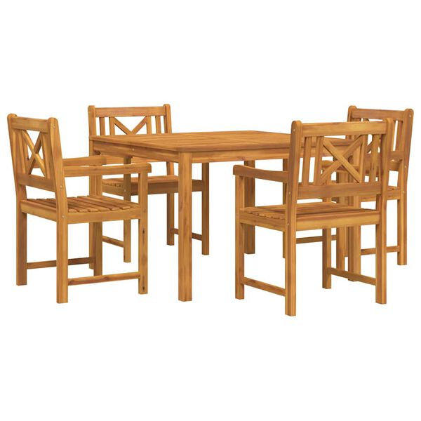 vidaXL Conjunto de Comedor de Jard&iacute;n 5 pcs Marr&oacute;n