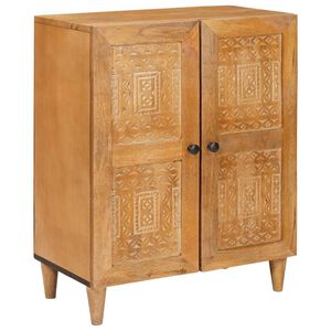 vidaXL Vitrina Marr&oacute;n claro 60 x 33 x 75 cm madera maciza de mango