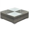 vidaXL Set de muebles de jardín 5 pzas y cojines ratán sintético gris