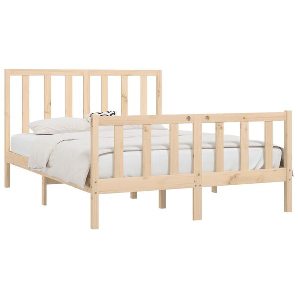 vidaXL Estructura de cama de madera maciza 140x200 cm