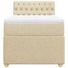 vidaXL Cama box spring con colch&oacute;n tela color crema 90x190 cm