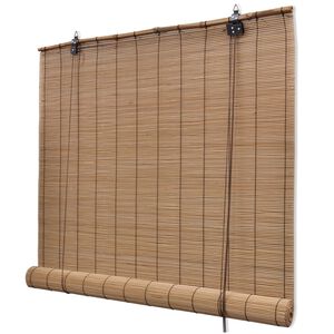 vidaXL Persiana enrollable de bamb&uacute; marr&oacute;n 150x160 cm
