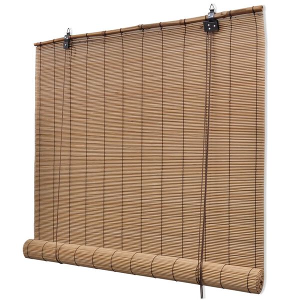 vidaXL Persiana enrollable de bamb&uacute; marr&oacute;n 150x160 cm
