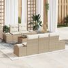 vidaXL Conjunto de sof&aacute;s de jard&iacute;n 6 pcs Beige y Crema rat&aacute;n sint&eacute;tico