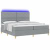 vidaXL Cama Box Spring LED con colch&oacute;n Gris Claro 200 x 200 cm tela