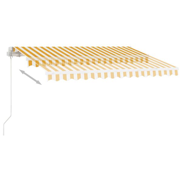 vidaXL Toldo manual retr&aacute;ctil con luz LED amarillo y blanco 300x250 cm