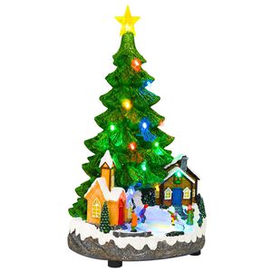 vidaXL &Aacute;rbol de Navidad musical SALO 16 x 15 x 27,5 cm Resina Verde