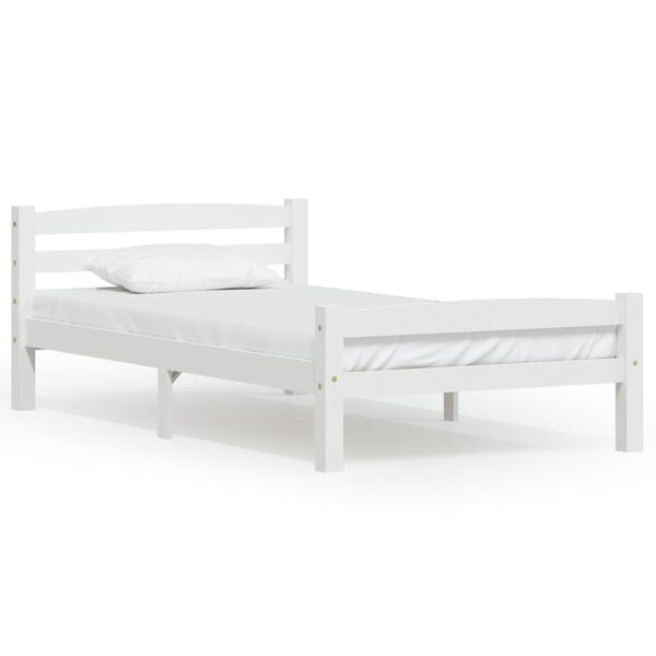 vidaXL Estructura de cama sin colchón madera de pino blanco 100x200 cm