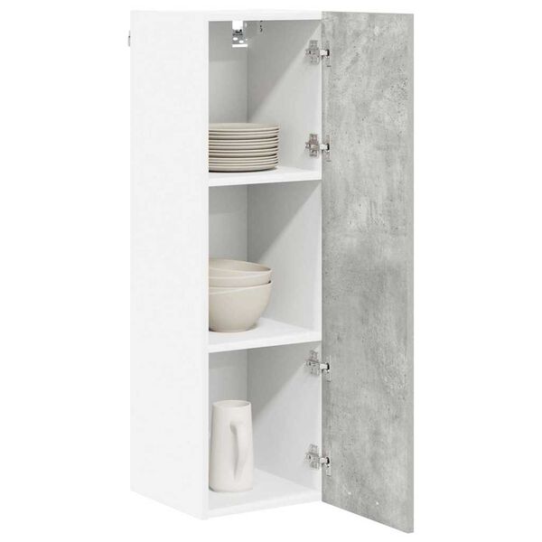 vidaXL Mueble colgante con puerta Gris Concreto 30 x 31 x 100 cm