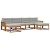 vidaXL Conjunto de sof&aacute;s de exterior 6 pcs Natural y Gris Claro
