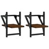 vidaXL Estantes de pared con barras 2 uds marr&oacute;n roble 20x25x30 cm