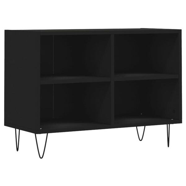 vidaXL Mueble de TV madera de ingenier&iacute;a negro 69,5x30x50 cm