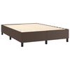 vidaXL Cama box spring colch&oacute;n y LED cuero sint&eacute;tico marr&oacute;n 140x190 cm