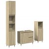 vidaXL Set de muebles de ba&ntilde;o 3 pzas madera contrachapada roble Sonoma