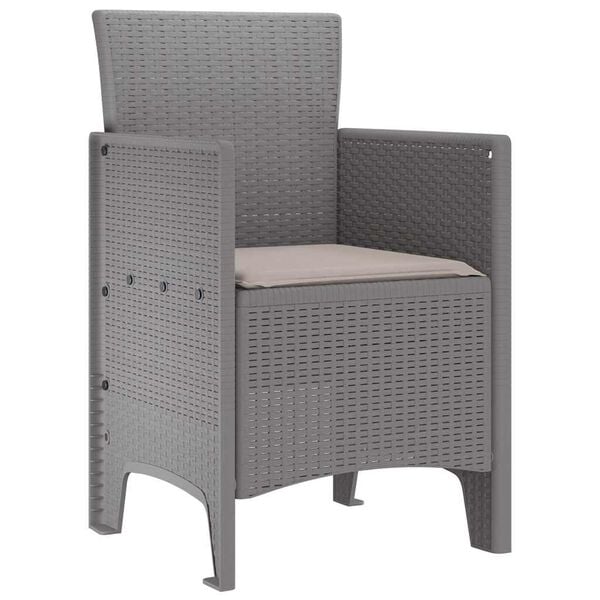 vidaXL Silla de Jard&iacute;n 2 pcs Gris Claro 53 x 49 x 85 cm Polipropileno