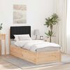 vidaXL Estructura de Cama con Cabecera Tapizada Negro 80 x 200 cm