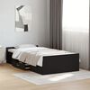 vidaXL Cama con cajones madera de ingeniería negro 100x200 cm