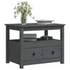 vidaXL Mesa de centro de madera maciza de pino gris 71x49x55 cm