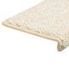 vidaXL Alfombrillas para escaleras 10 unidades 65x21x4 cm Blanco Borde Rectangular