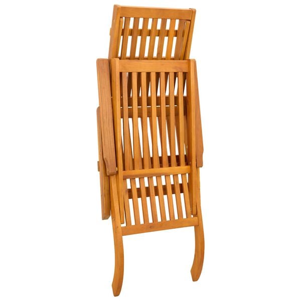 vidaXL Silla de jard&iacute;n con reposapi&eacute;s y mesita madera maciza de acacia