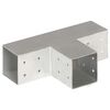 vidaXL Conector de postes en forma de T metal galvanizado 81x81 mm