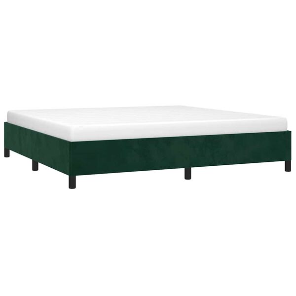 vidaXL Estructura cama sin colch&oacute;n terciopelo verde oscuro 200x200 cm