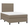 vidaXL Cama box spring con colch&oacute;n y LED tela gris taupe 120x190 cm