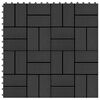 vidaXL Tile de Decking 11 pcs Negro 30 x 30 cm WPC
